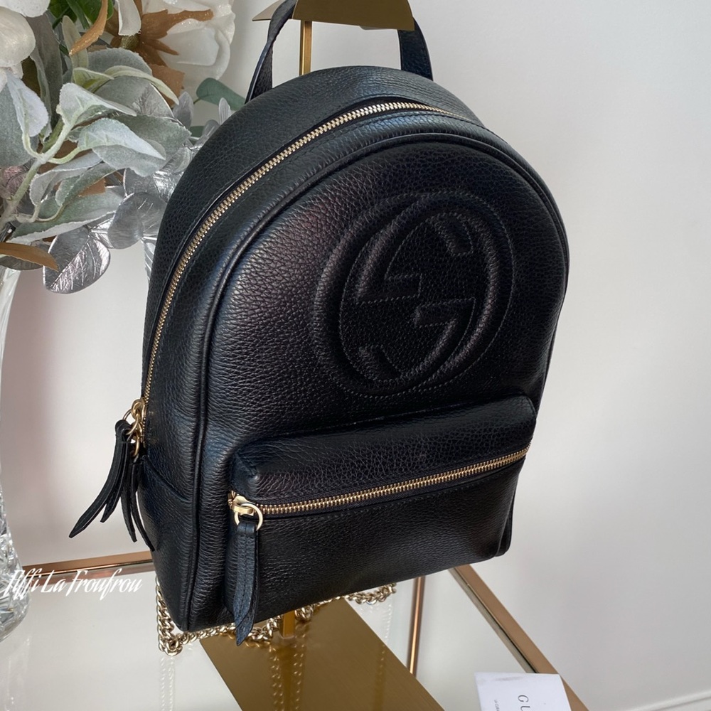 Authentic Gucci Black Leather Backpack - Picture 9 of 16